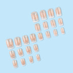 Silver Glitter French Square Press-on Nails