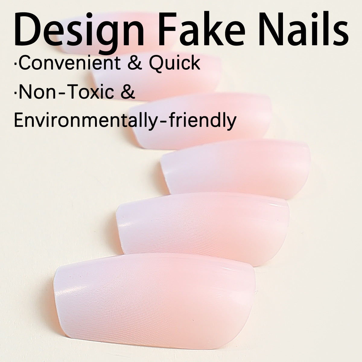 Pastel Pink Ombre Coffin Press-on Nails
