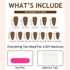 Leopard Tip Peachy Pink Almond Press-on Nails