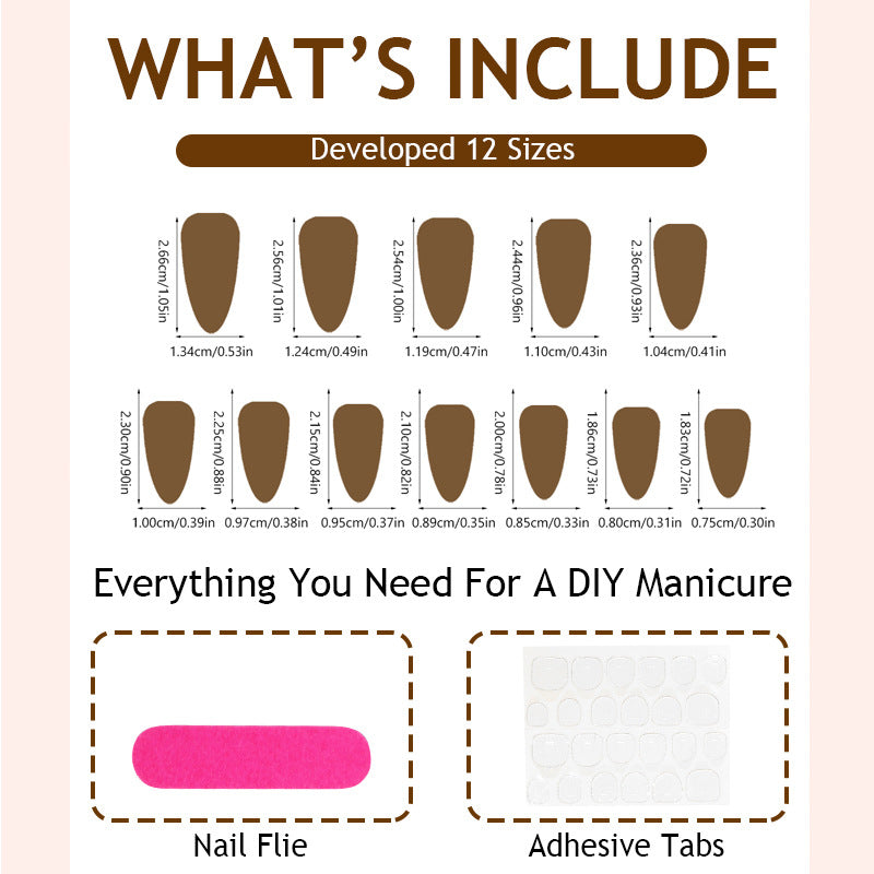 Marbled Foil Dark Tones Almond Press-on Nails