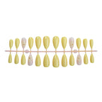 Pale Yellow Flower Almond Press-on Nails
