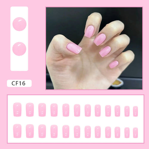 Bright Pink Squoval Press-on Nails