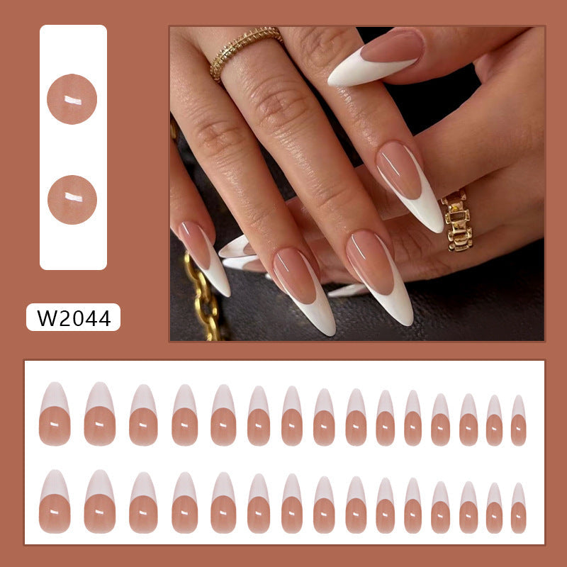 Coffee Latte French Almond Press-on Nails