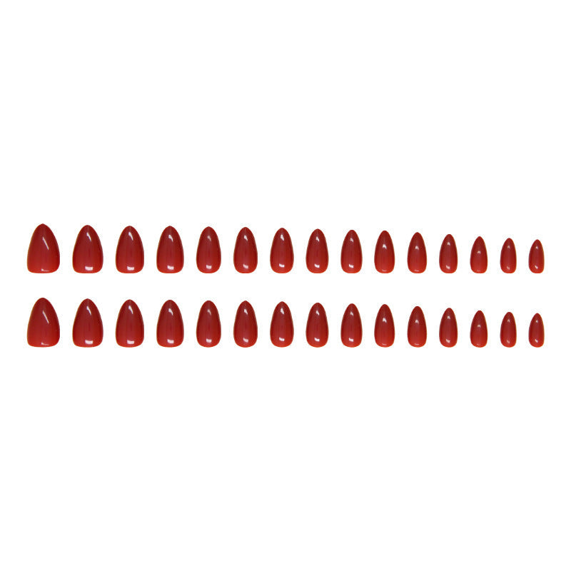 Scarlet Red Almond Press-on Nails