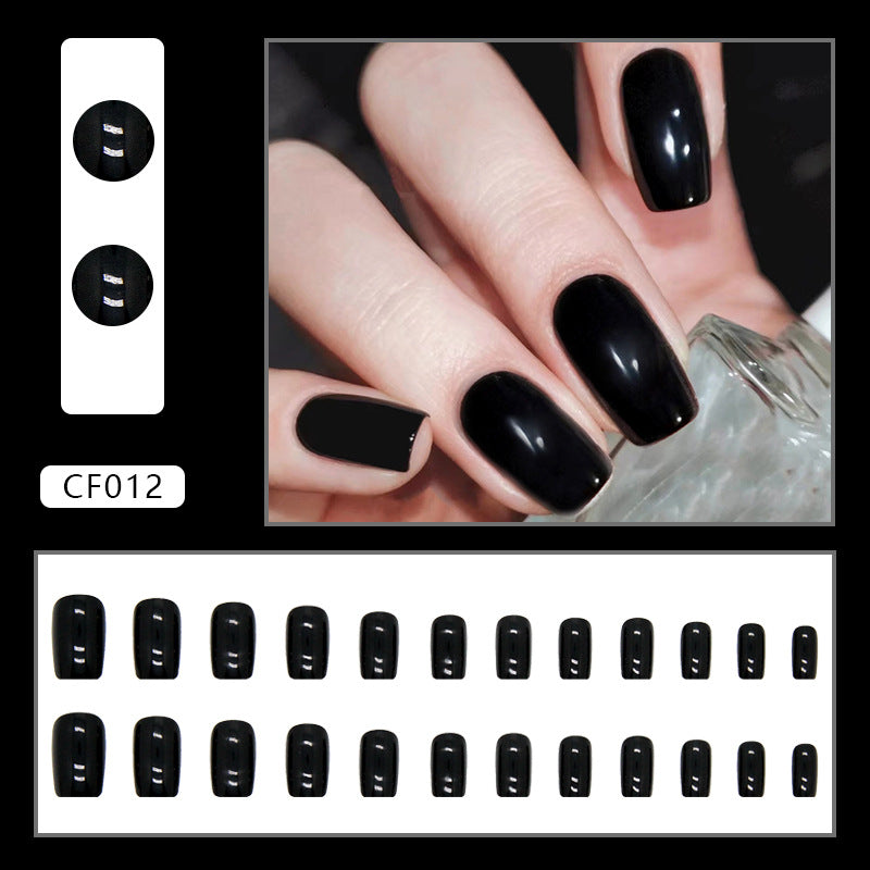Jet Black Squoval Press-on Nails