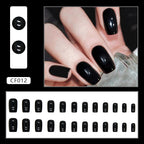 Jet Black Squoval Press-on Nails