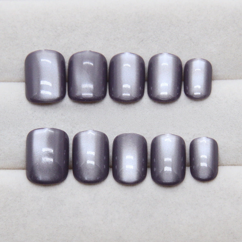 Grape Purple Cat-Eye Squoval Press-on Nails