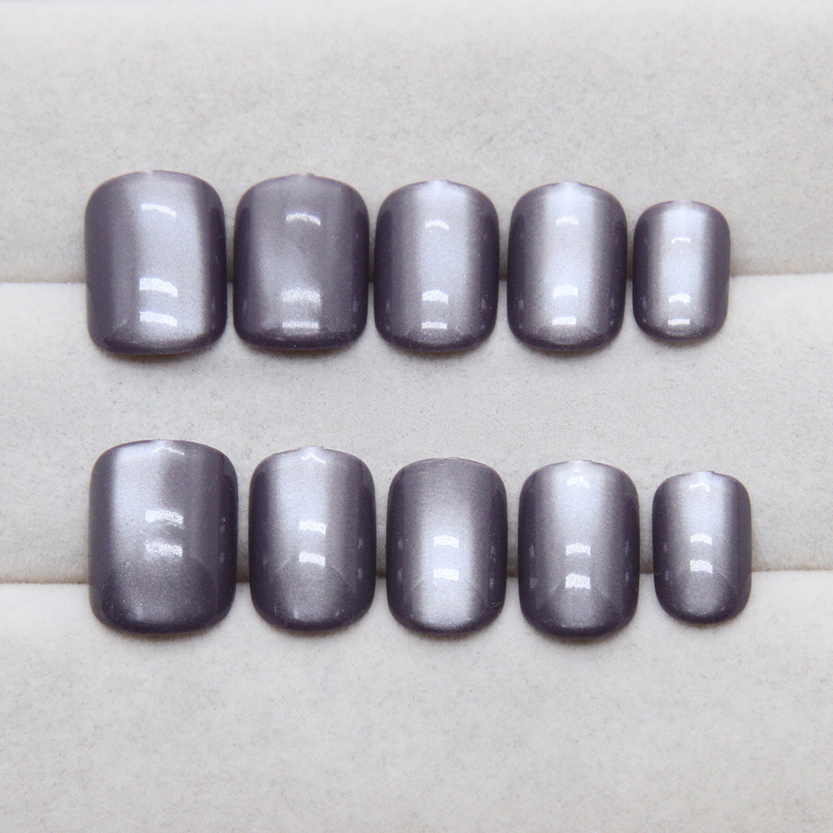 Grape Purple Cat-Eye Squoval Press-on Nails