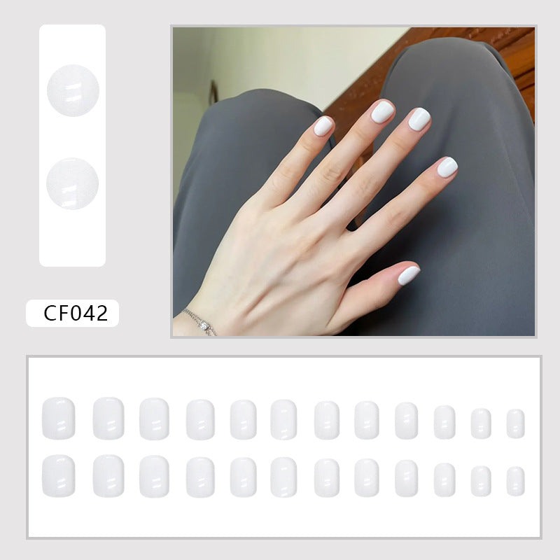 White French Tip Square Press-on Nails