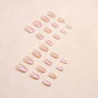 Peachy Glitter Chrome Oval Press-on Nails
