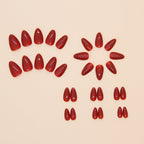 Scarlet Red Almond Press-on Nails