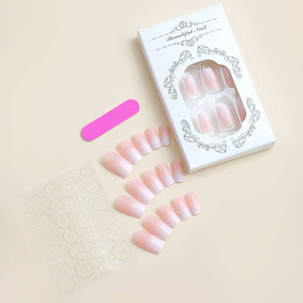 Pastel Pink Ombre Coffin Press-on Nails
