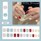 Red Polka Mix Round Press-on Nails