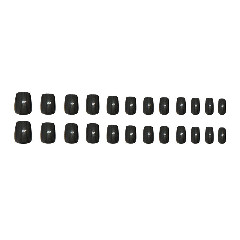Galaxy Chrome Black Squoval Press-on Nails