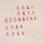 Pink Sakura Flower Almond Press-on Nails