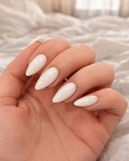 Off White Almond Press-on Nails