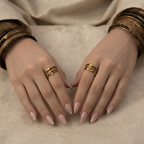 Pinkish Gold Foil Press-on Nails