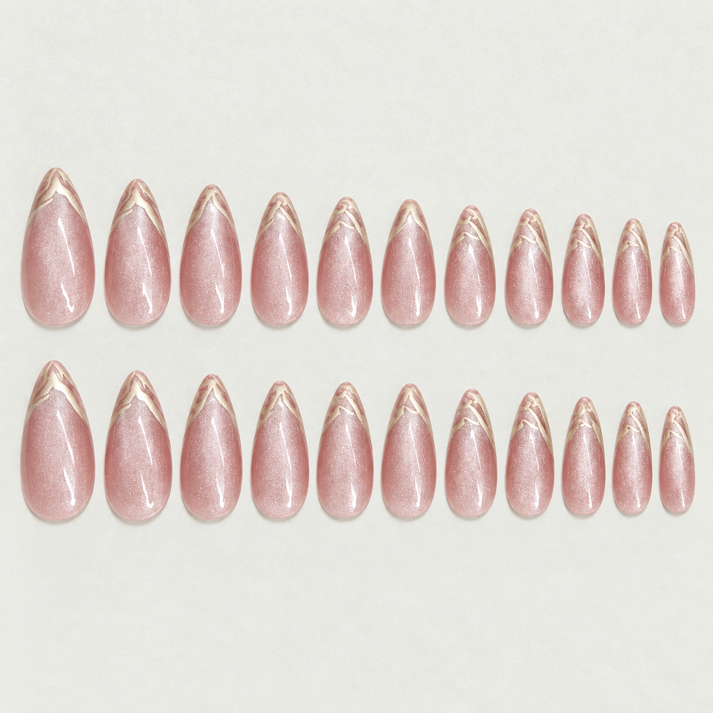 Pinkish Gold Foil Press-on Nails