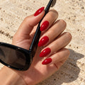 Scarlet Red Almond Press-on Nails