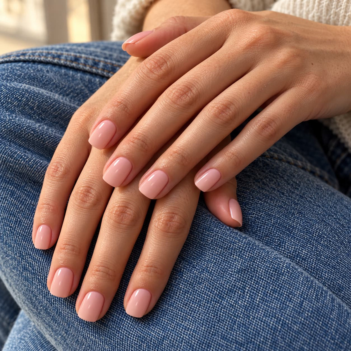 Soft Pink Squoval Press-on Nails