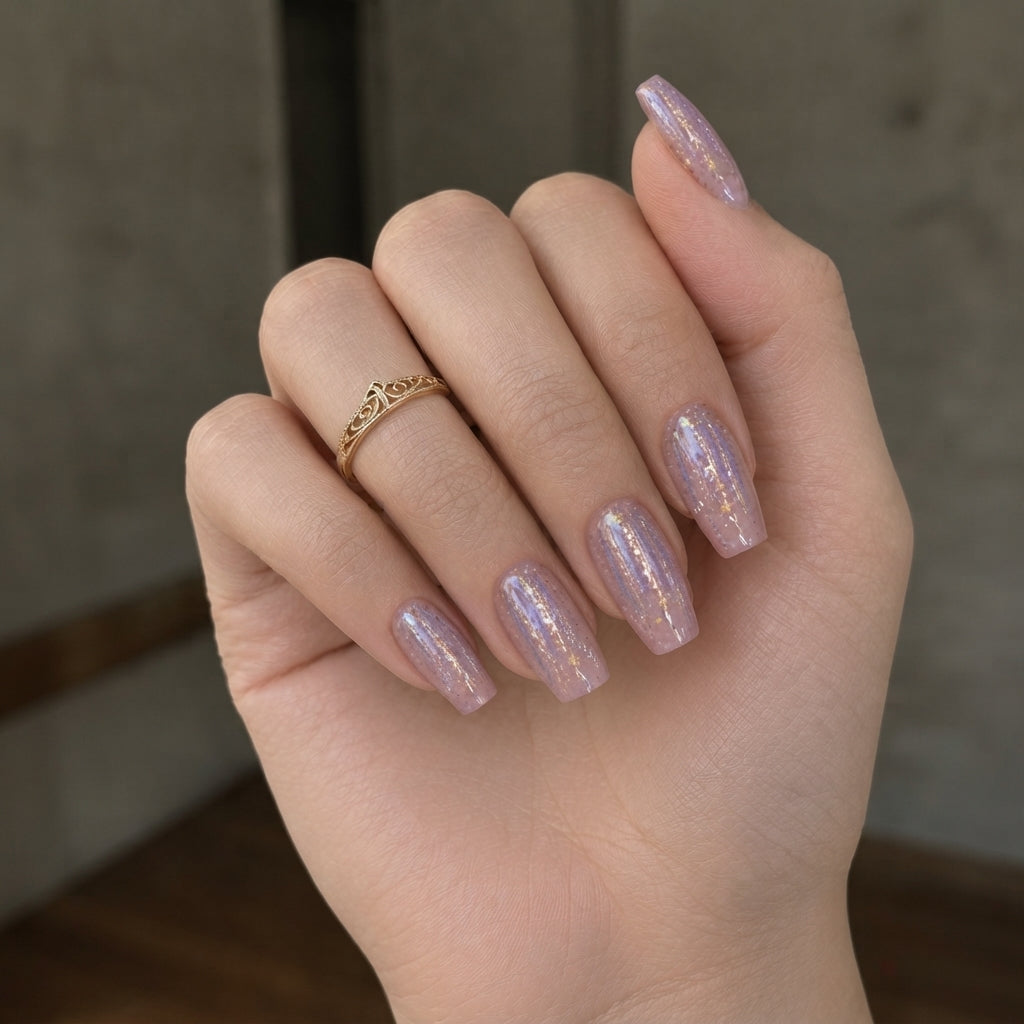 Sparkle Pink Square Press-on Nails
