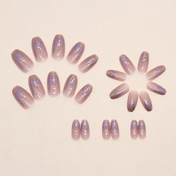 Sparkle Pink Square Press-on Nails