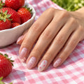 Strawberry Heart Pink Almond Press-on Nails