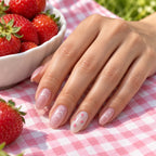 Strawberry Heart Pink Almond Press-on Nails