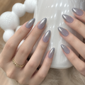 Titanium Grey Shiny Press-On Nail