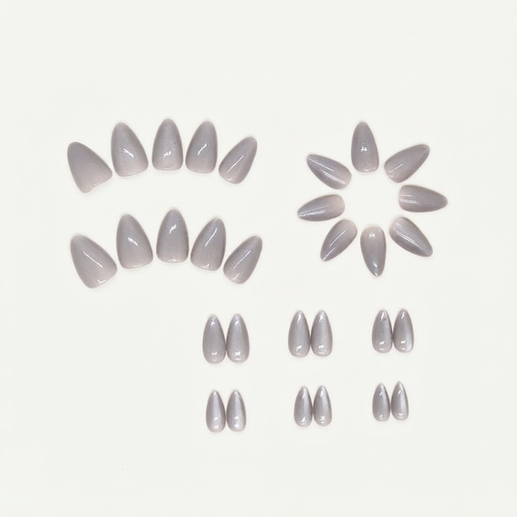 Titanium Grey Shiny Press-On Nail