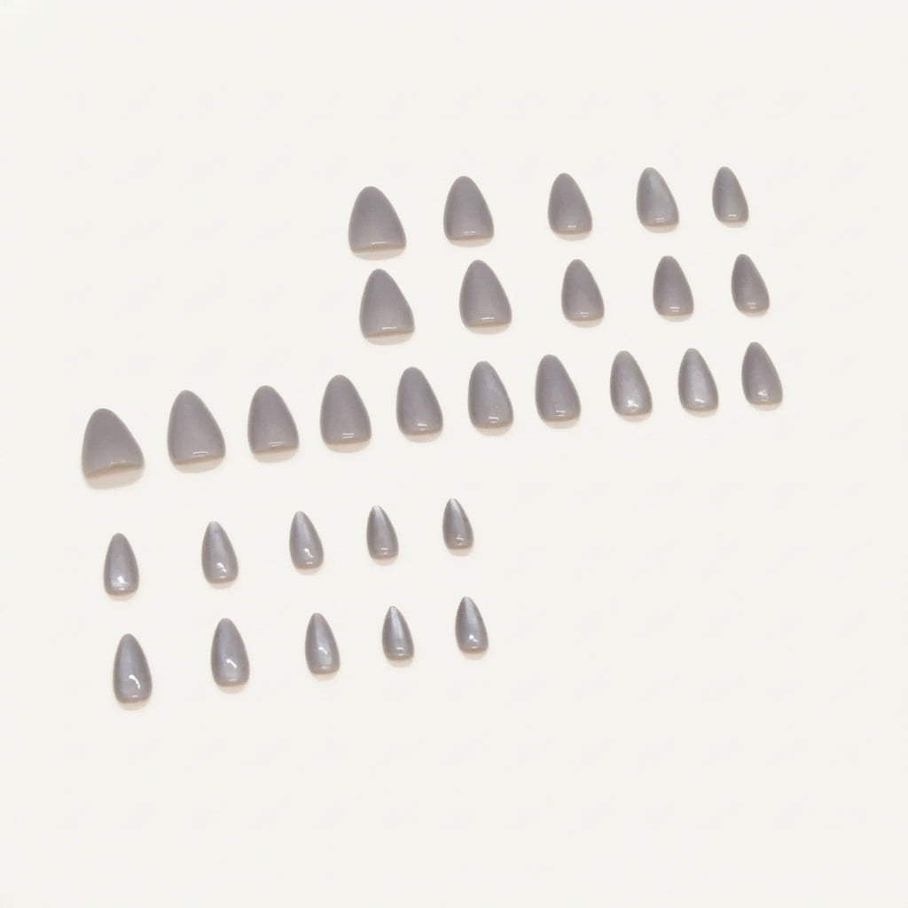 Titanium Grey Shiny Press-On Nail