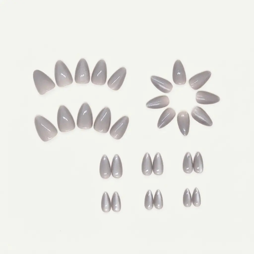 Titanium Grey Shiny Press-On Nail