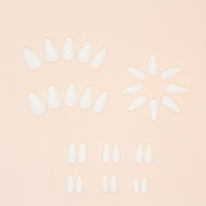 Off White Almond Press-on Nails