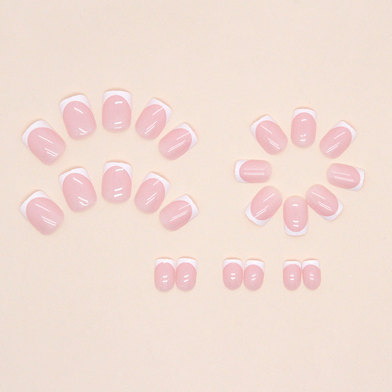 Soft Pink French Squoval Press-on Nails