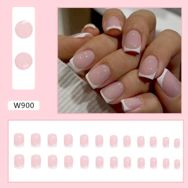 Soft Pink French Squoval Press-on Nails